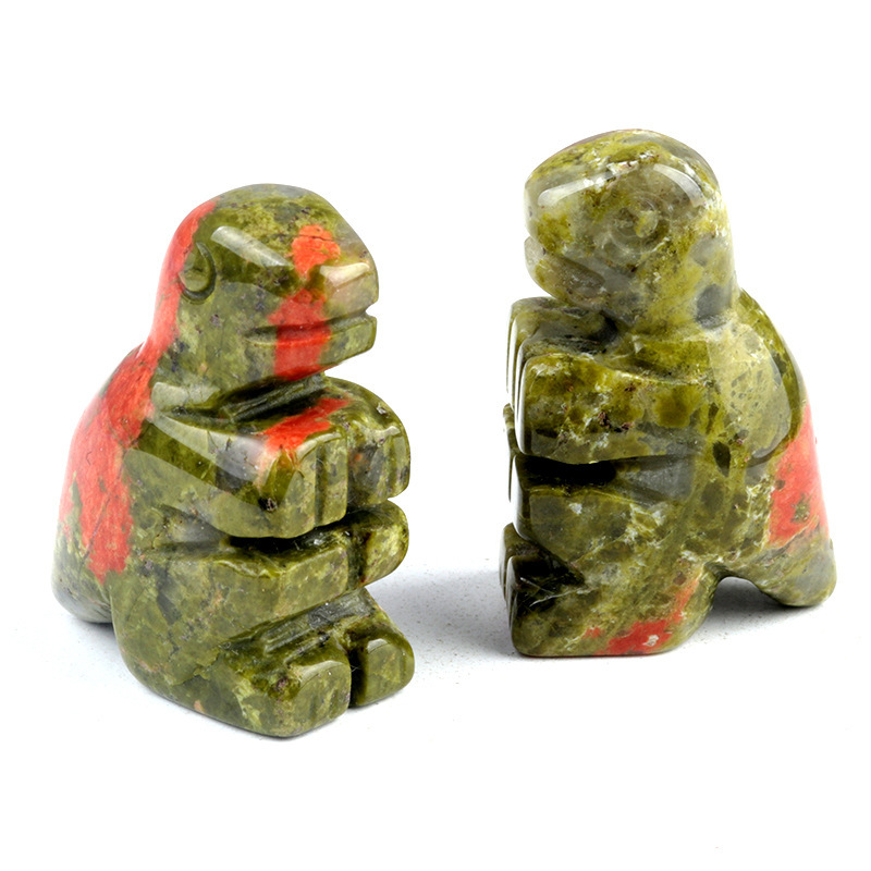 1in dinosaur crystal agate stone mini carving small animal semi-precious stone craft dinosaur ornaments