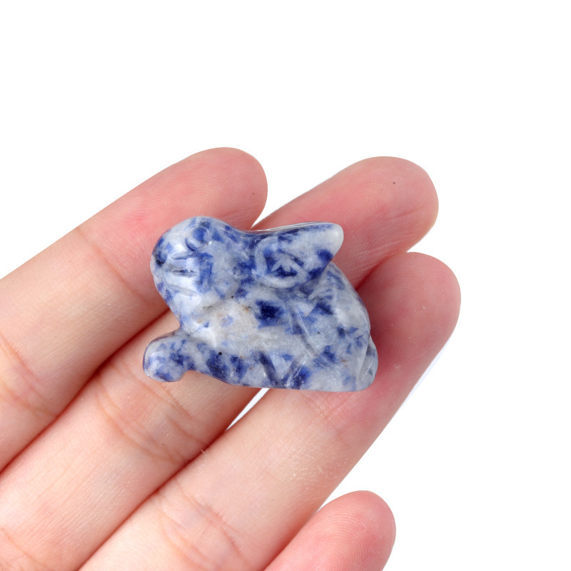 1in rabbit natural crystal agate stone carving animal decoration ornaments bunny decoration gift