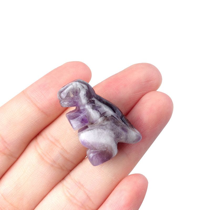 1in dinosaur crystal agate stone mini carving small animal semi-precious stone craft dinosaur ornaments