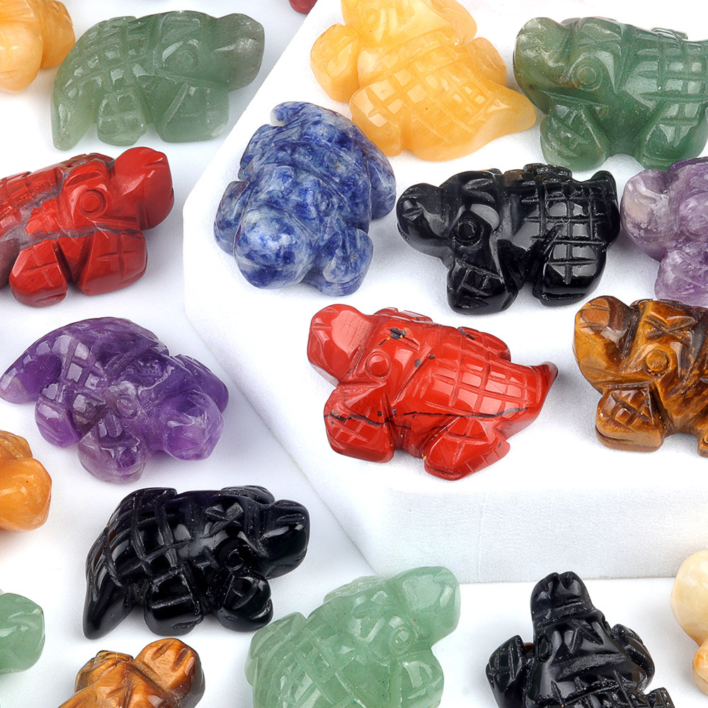 1in Mini Crocodile Amethyst Agate Jade Carving Animal Landscaping Crafts