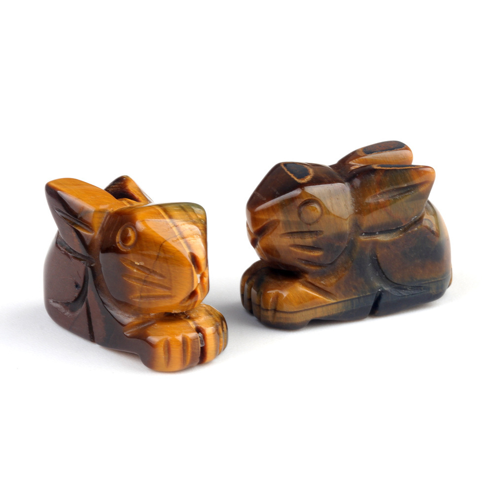 1in rabbit natural crystal agate stone carving animal decoration ornaments bunny decoration gift