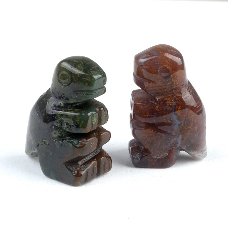 1in dinosaur crystal agate stone mini carving small animal semi-precious stone craft dinosaur ornaments