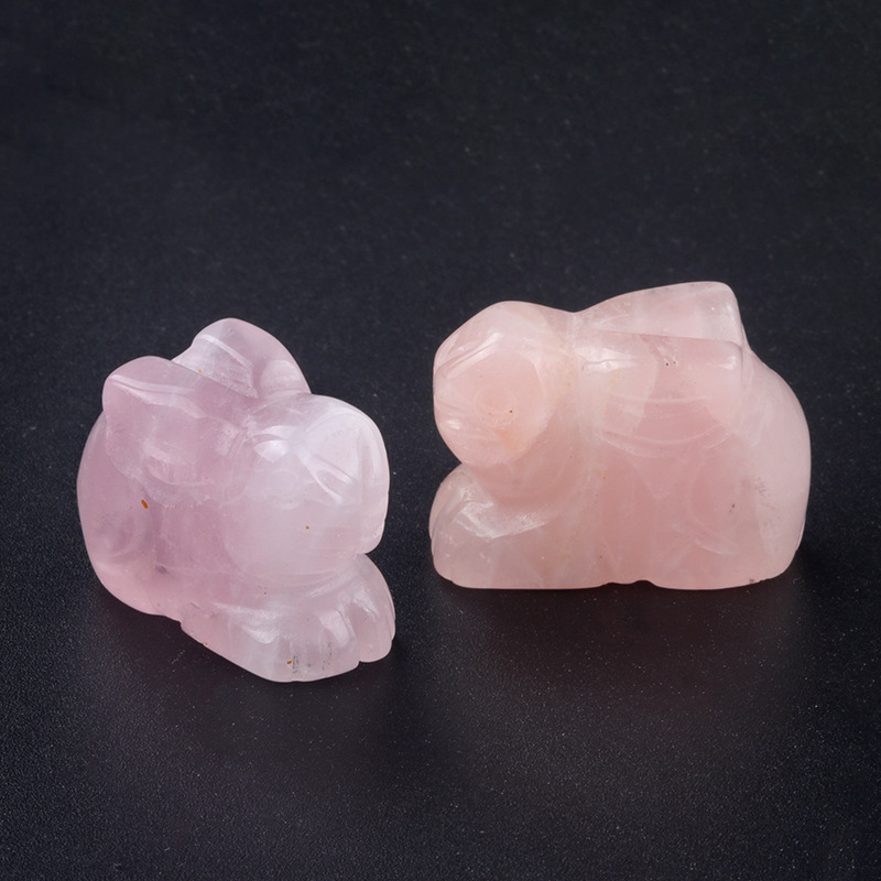 1in rabbit natural crystal agate stone carving animal decoration ornaments bunny decoration gift