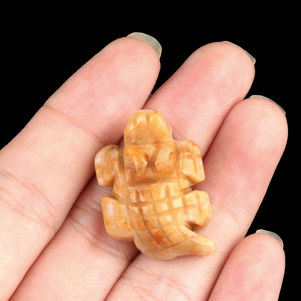 1in Mini Crocodile Amethyst Agate Jade Carving Animal Landscaping Crafts