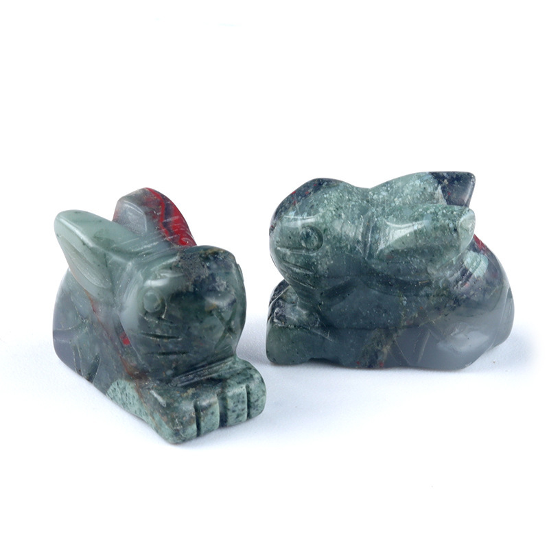 1in rabbit natural crystal agate stone carving animal decoration ornaments bunny decoration gift