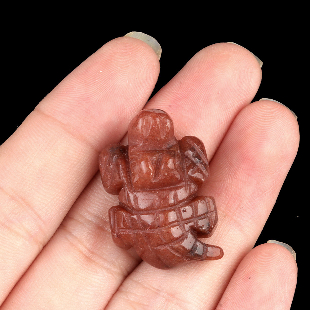 1in Mini Crocodile Amethyst Agate Jade Carving Animal Landscaping Crafts
