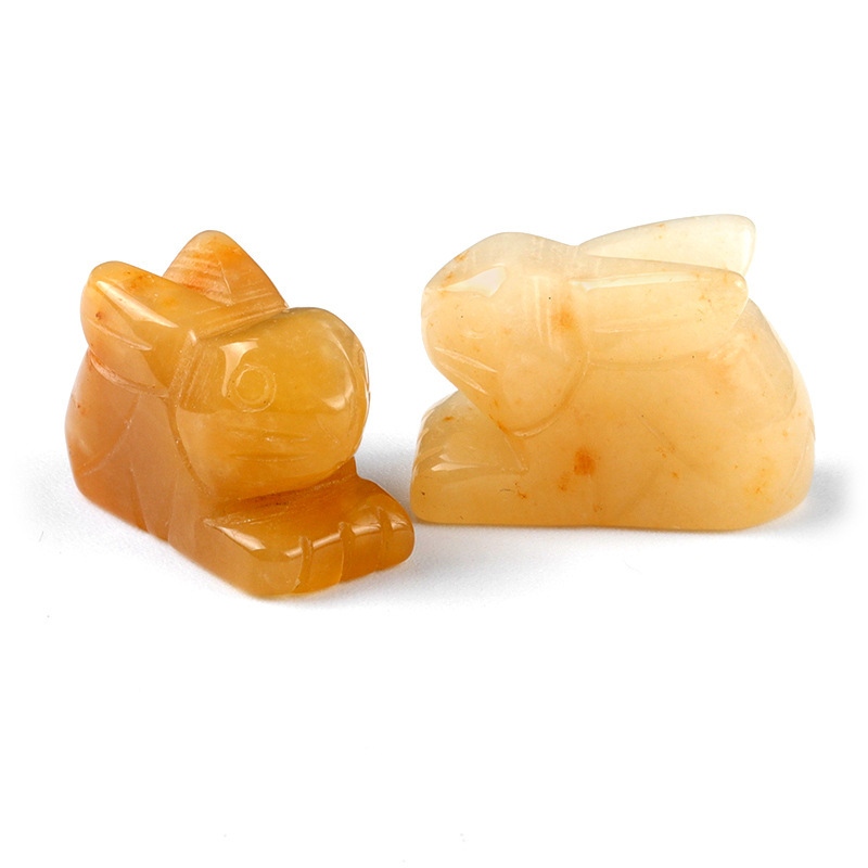 1in rabbit natural crystal agate stone carving animal decoration ornaments bunny decoration gift