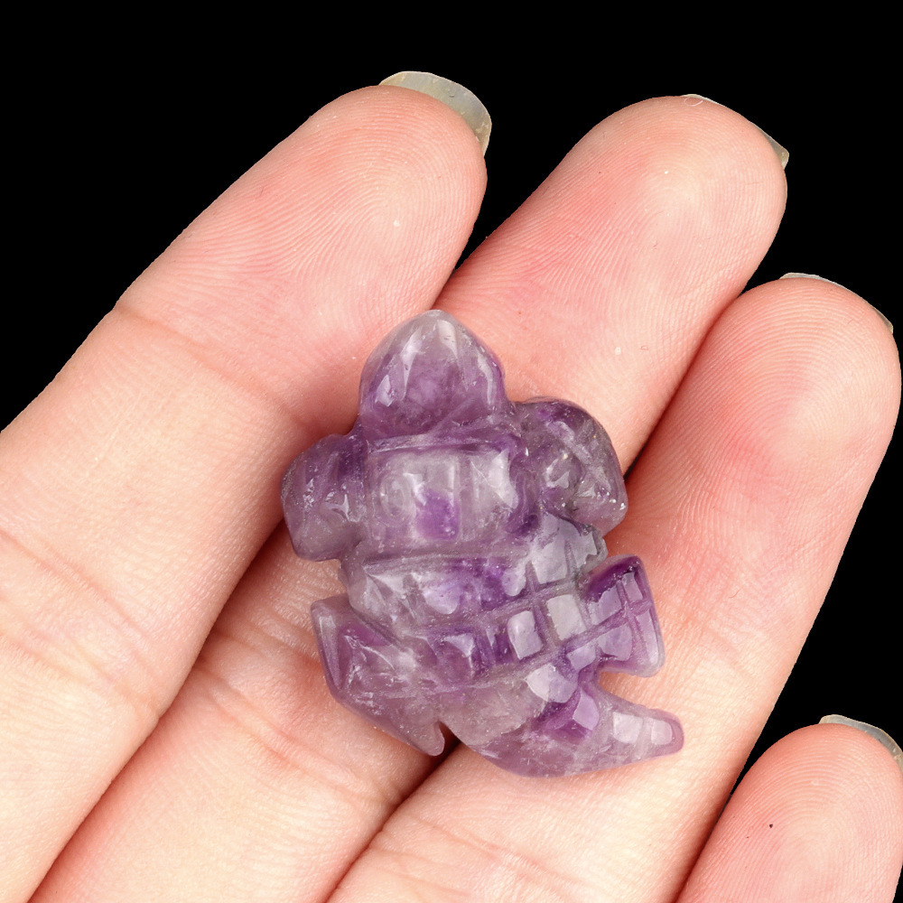 1in Mini Crocodile Amethyst Agate Jade Carving Animal Landscaping Crafts