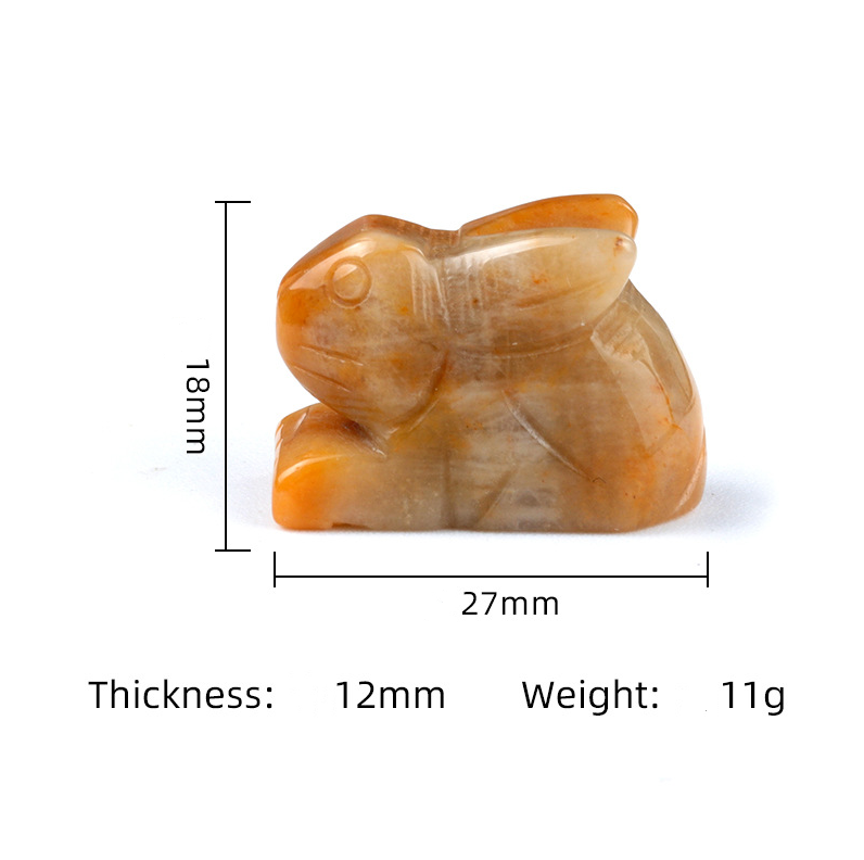 1in rabbit natural crystal agate stone carving animal decoration ornaments bunny decoration gift