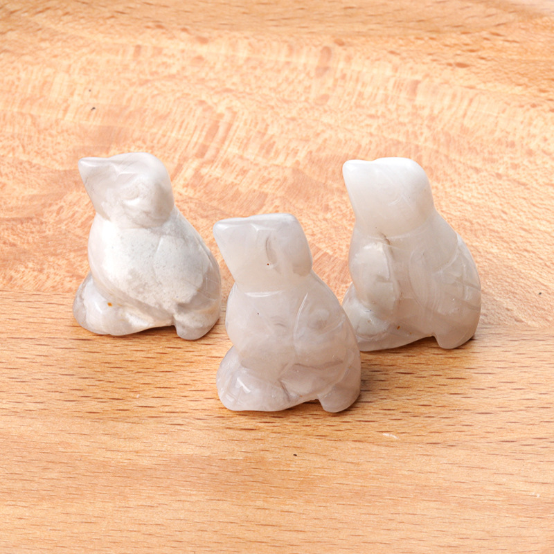 1in bird crystal agate stone mini carved small animal semi-precious stone craft bird ornament