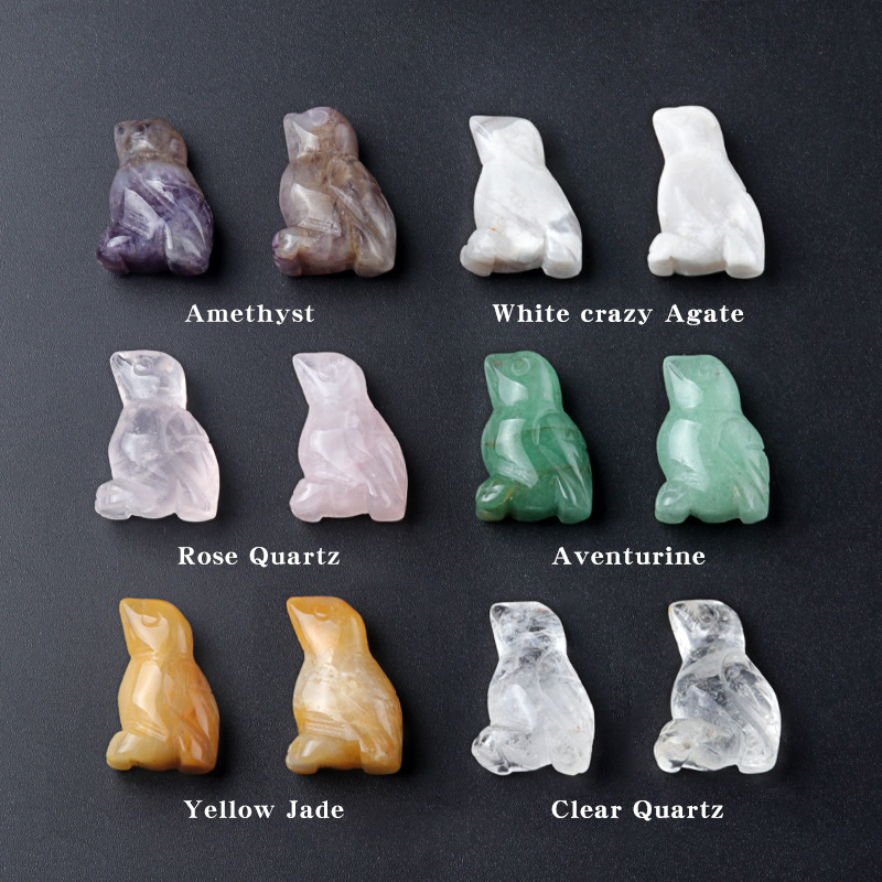 1in bird crystal agate stone mini carved small animal semi-precious stone craft bird ornament
