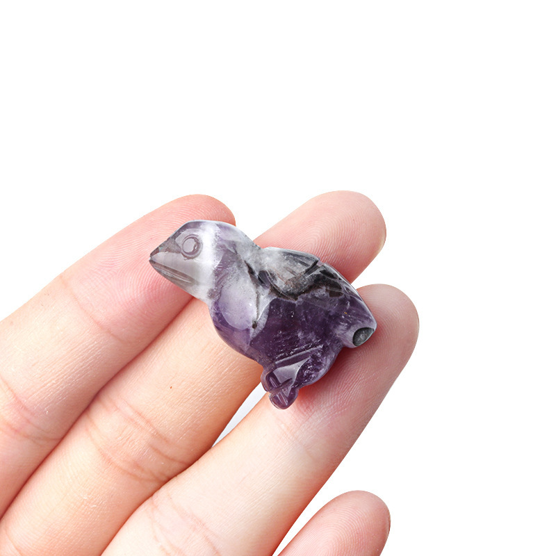 1in bird crystal agate stone mini carved small animal semi-precious stone craft bird ornament