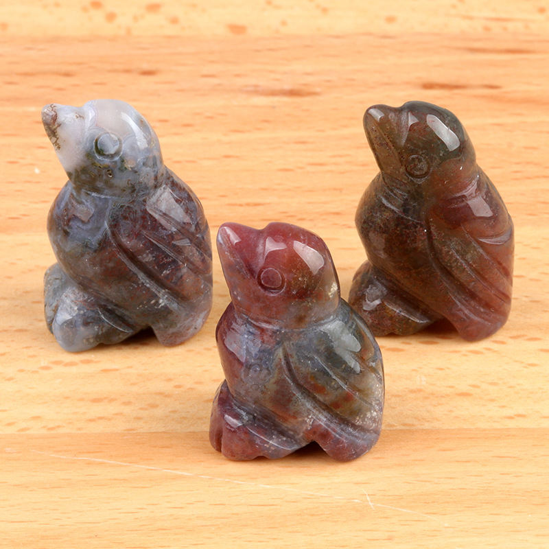 1in bird crystal agate stone mini carved small animal semi-precious stone craft bird ornament