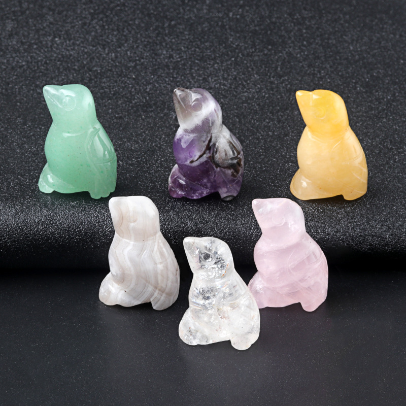 1in bird crystal agate stone mini carved small animal semi-precious stone craft bird ornament