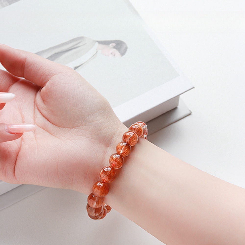 Natural copper hair crystal single loop bracelet crystal good hair multi-band cat's eye copper hair crystal bracelet