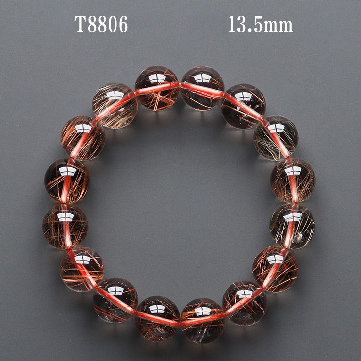 Natural copper hair crystal single loop bracelet crystal good hair multi-band cat's eye copper hair crystal bracelet