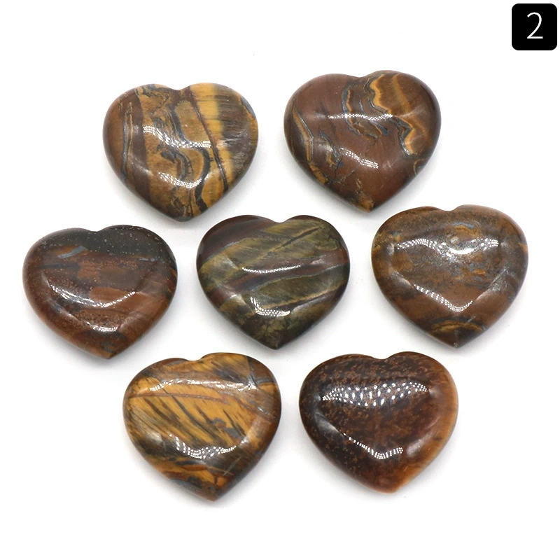 Natural crystal stone 20mm non-porous love heart-shaped stone ornaments semi-precious stone heart diy jewelry decoration