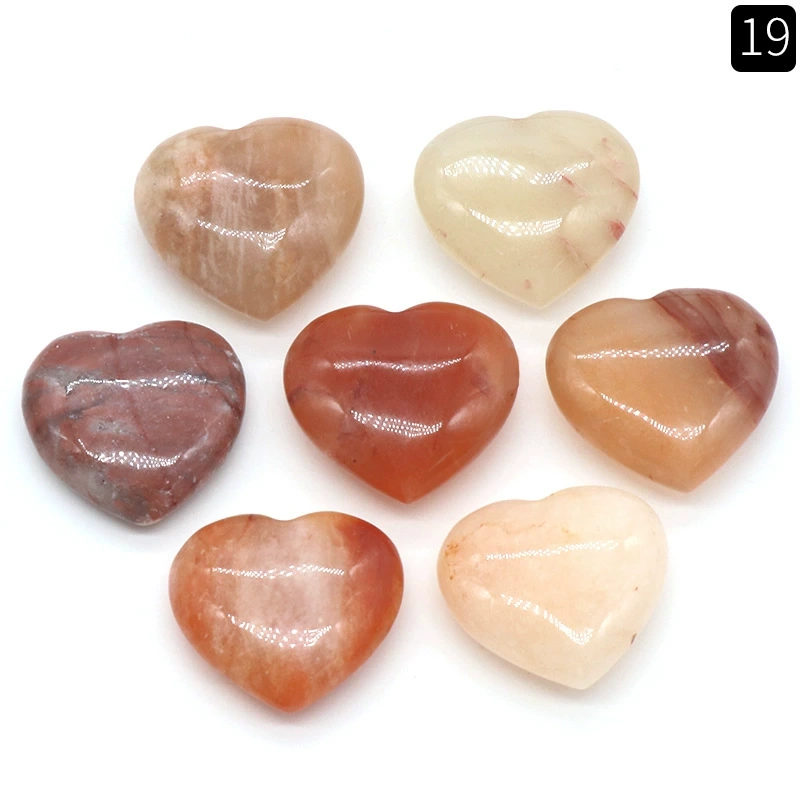 Natural crystal stone 20mm non-porous love heart-shaped stone ornaments semi-precious stone heart diy jewelry decoration