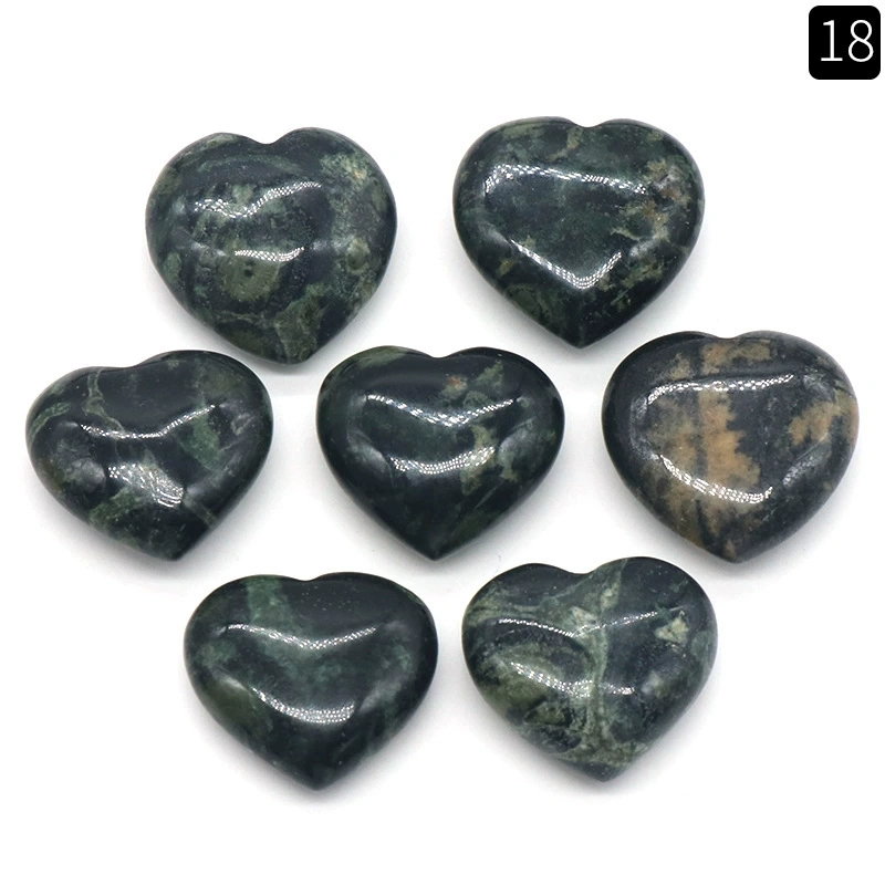 Natural crystal stone 20mm non-porous love heart-shaped stone ornaments semi-precious stone heart diy jewelry decoration