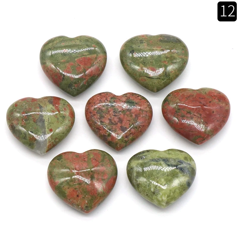 Natural crystal stone 20mm non-porous love heart-shaped stone ornaments semi-precious stone heart diy jewelry decoration