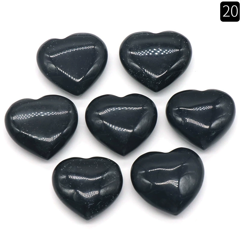 Natural crystal stone 20mm non-porous love heart-shaped stone ornaments semi-precious stone heart diy jewelry decoration