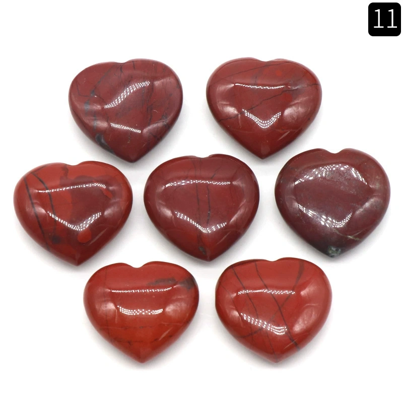 Natural crystal stone 20mm non-porous love heart-shaped stone ornaments semi-precious stone heart diy jewelry decoration