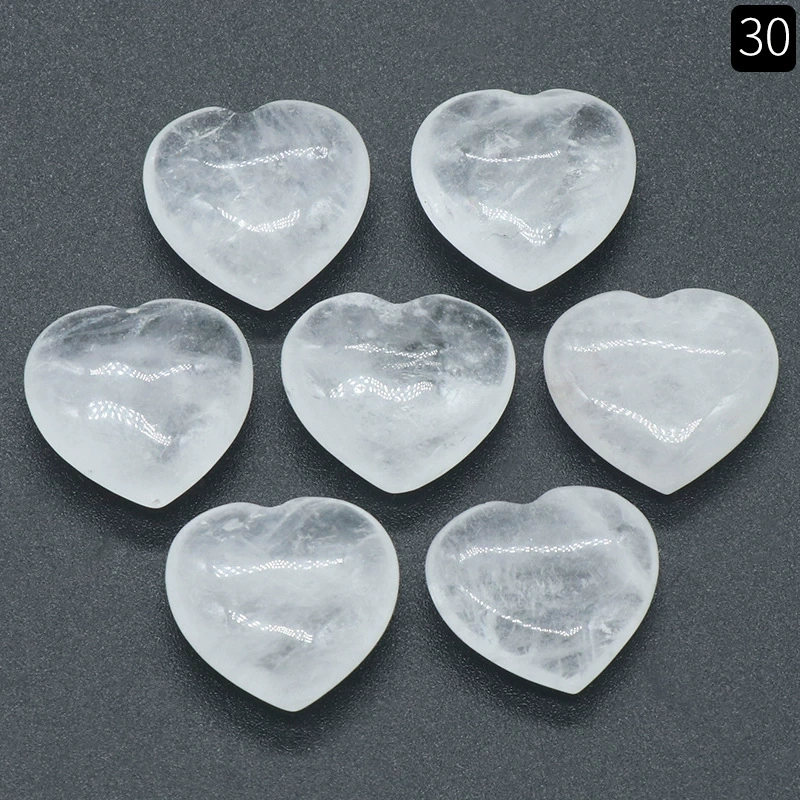 Natural crystal stone 20mm non-porous love heart-shaped stone ornaments semi-precious stone heart diy jewelry decoration