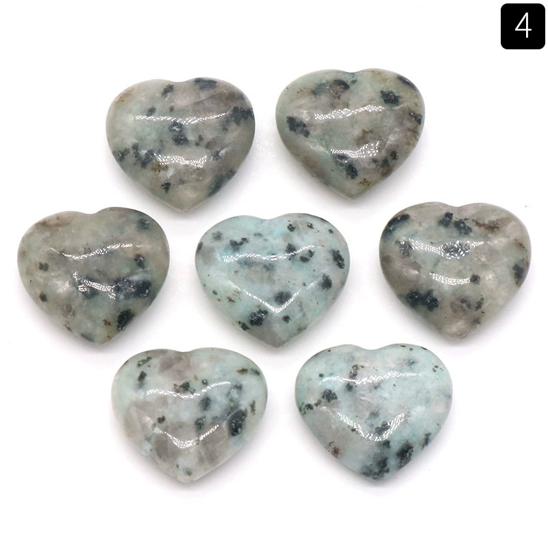 Natural crystal stone 20mm non-porous love heart-shaped stone ornaments semi-precious stone heart diy jewelry decoration