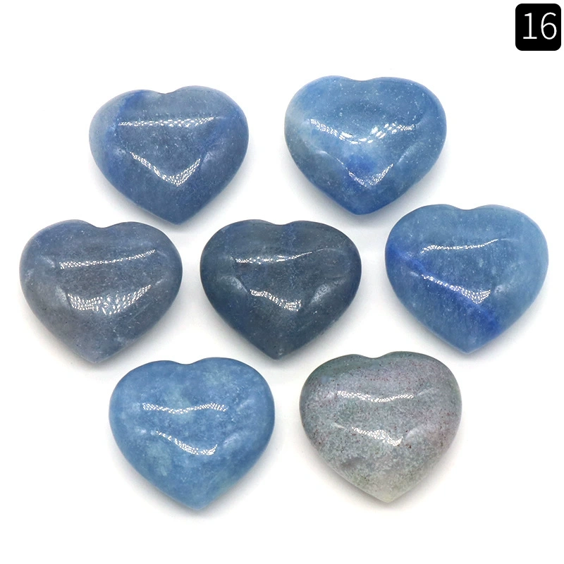 Natural crystal stone 20mm non-porous love heart-shaped stone ornaments semi-precious stone heart diy jewelry decoration