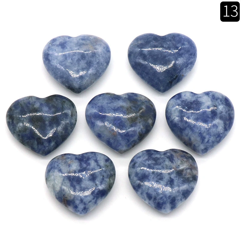 Natural crystal stone 20mm non-porous love heart-shaped stone ornaments semi-precious stone heart diy jewelry decoration