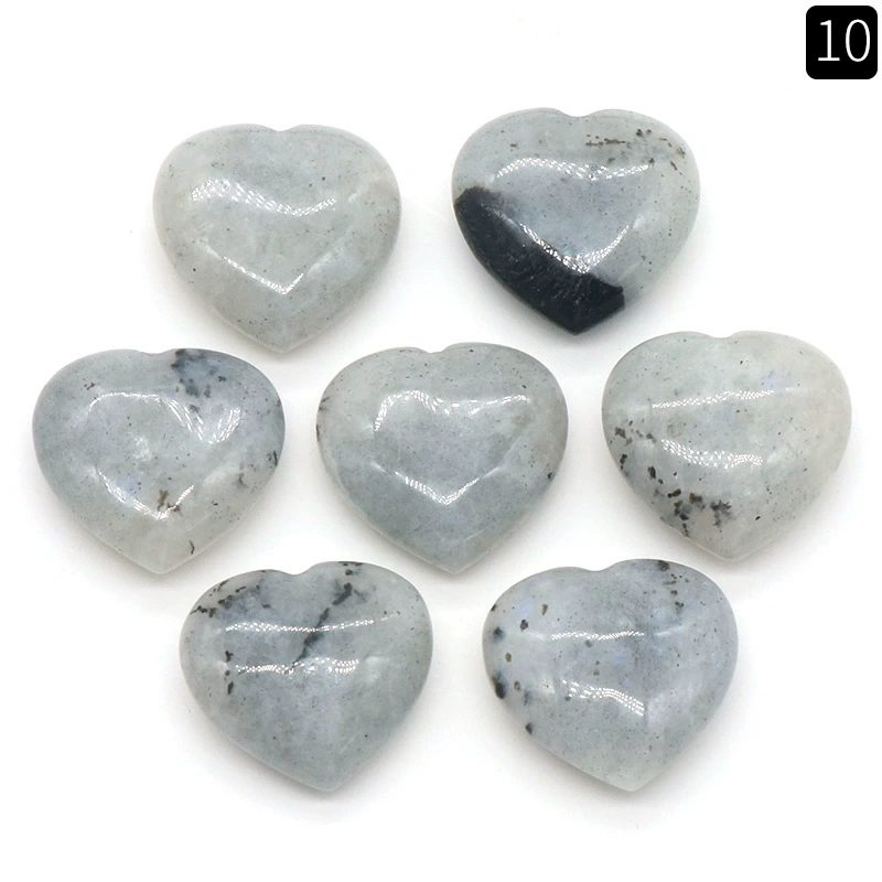 Natural crystal stone 20mm non-porous love heart-shaped stone ornaments semi-precious stone heart diy jewelry decoration