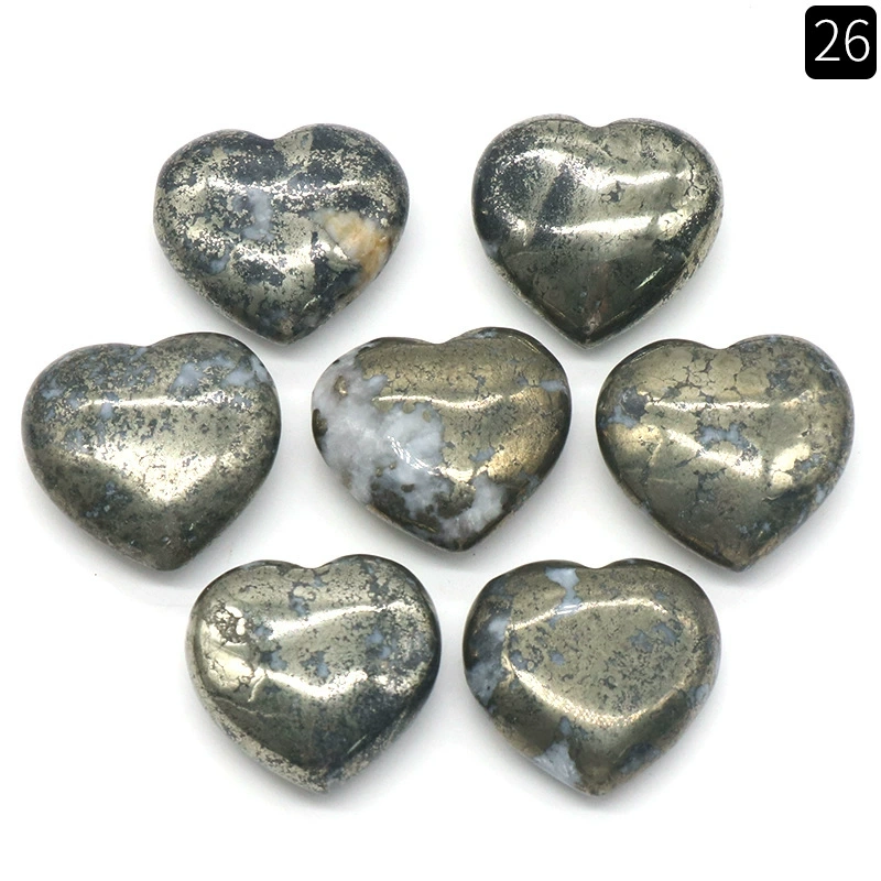 Natural crystal stone 20mm non-porous love heart-shaped stone ornaments semi-precious stone heart diy jewelry decoration