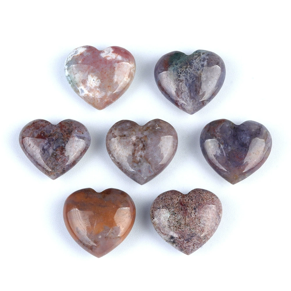Natural crystal stone 20mm non-porous love heart-shaped stone ornaments semi-precious stone heart diy jewelry decoration