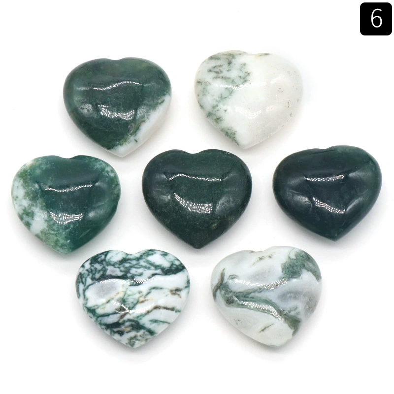 Natural crystal stone 20mm non-porous love heart-shaped stone ornaments semi-precious stone heart diy jewelry decoration