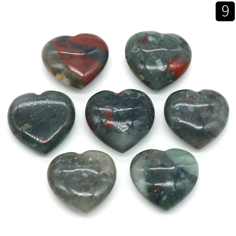 Natural crystal stone 20mm non-porous love heart-shaped stone ornaments semi-precious stone heart diy jewelry decoration