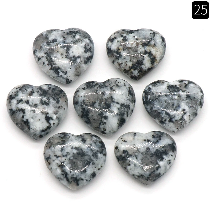 Natural crystal stone 20mm non-porous love heart-shaped stone ornaments semi-precious stone heart diy jewelry decoration