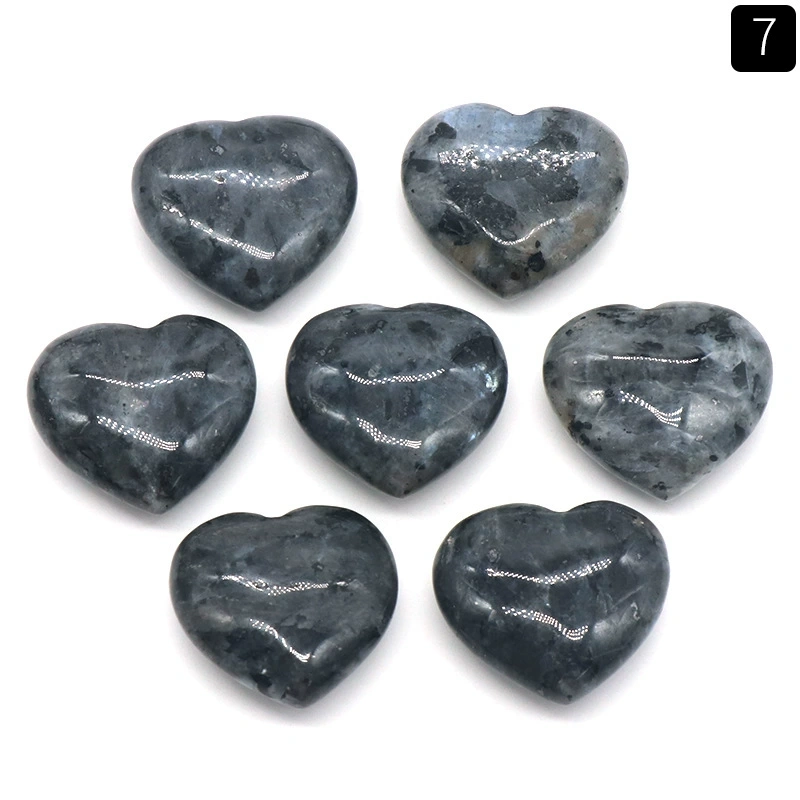 Natural crystal stone 20mm non-porous love heart-shaped stone ornaments semi-precious stone heart diy jewelry decoration