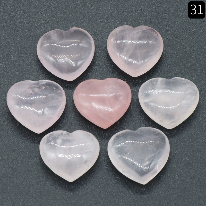 Natural crystal stone 20mm non-porous love heart-shaped stone ornaments semi-precious stone heart diy jewelry decoration