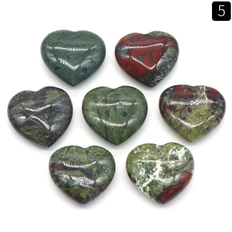 Natural crystal stone 20mm non-porous love heart-shaped stone ornaments semi-precious stone heart diy jewelry decoration