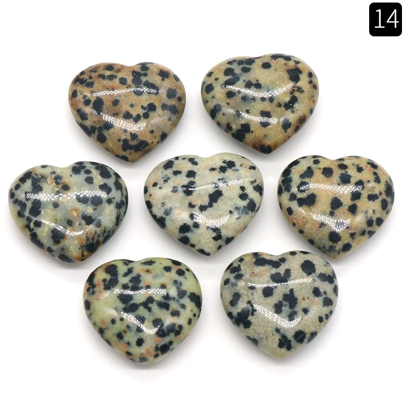 Natural crystal stone 20mm non-porous love heart-shaped stone ornaments semi-precious stone heart diy jewelry decoration