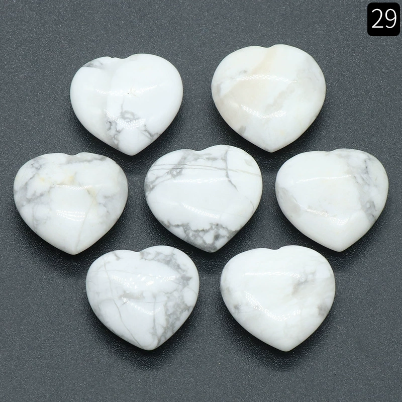 Natural crystal stone 20mm non-porous love heart-shaped stone ornaments semi-precious stone heart diy jewelry decoration
