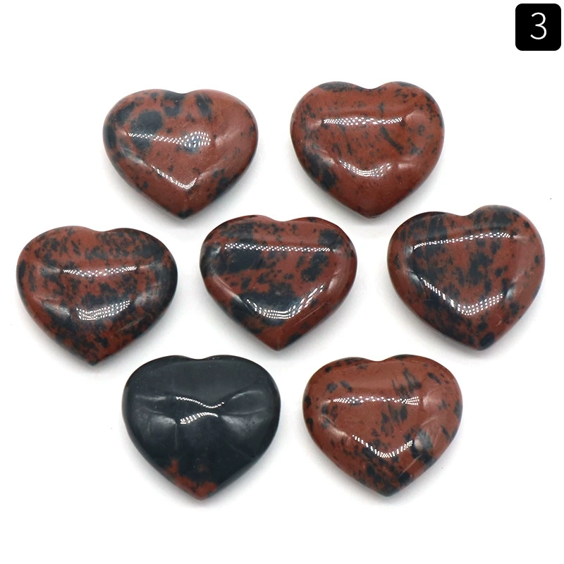 Natural crystal stone 20mm non-porous love heart-shaped stone ornaments semi-precious stone heart diy jewelry decoration