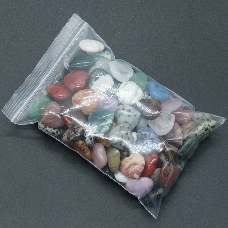 Natural crystal stone 20mm non-porous love heart-shaped stone ornaments semi-precious stone heart diy jewelry decoration