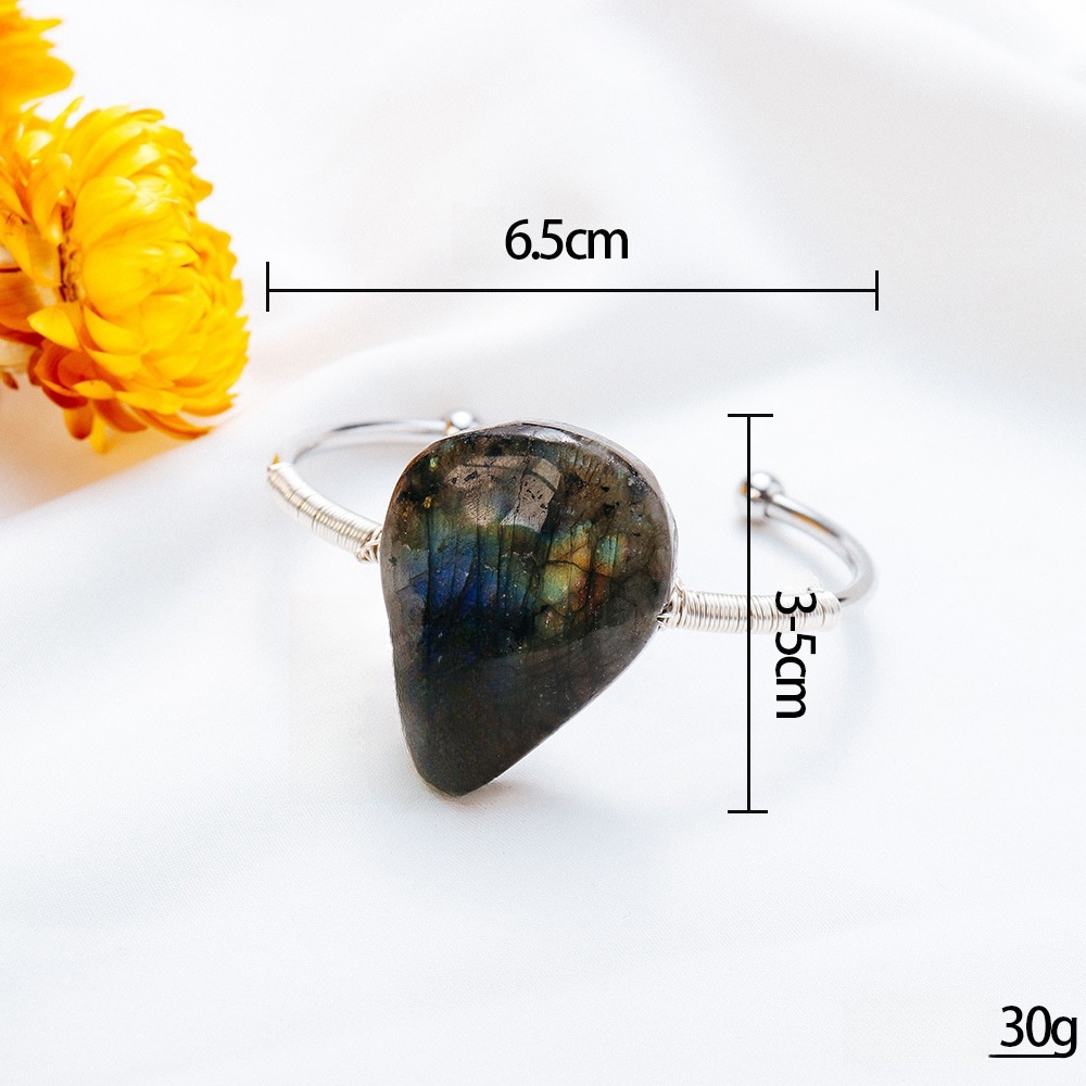 Natural crystal teardrop-shaped bracelet labradorite quartz bracelet