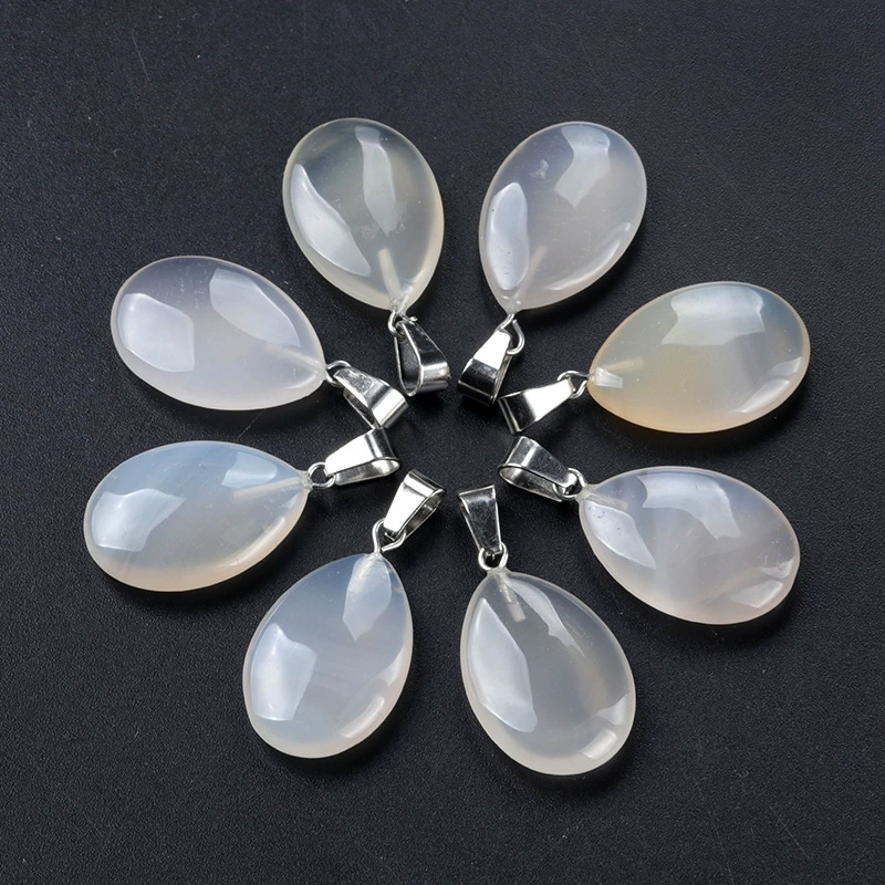 16x24mm flat water drop pendant natural crystal agate water drop pendant