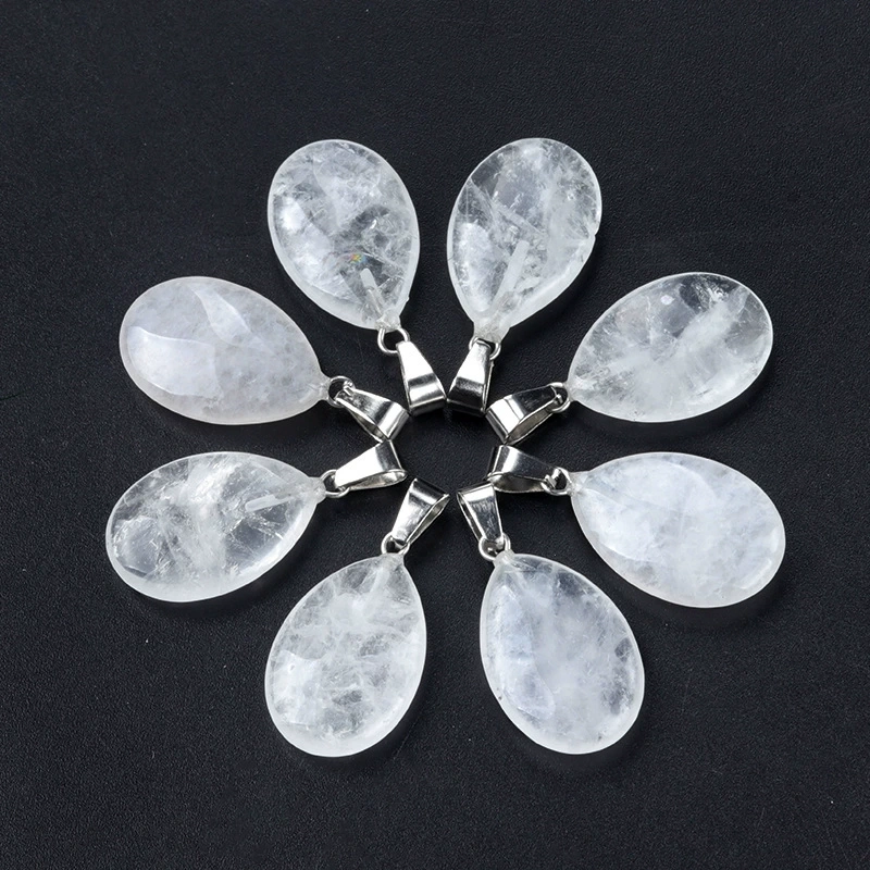 16x24mm flat water drop pendant natural crystal agate water drop pendant