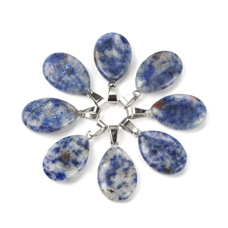 16x24mm flat water drop pendant natural crystal agate water drop pendant