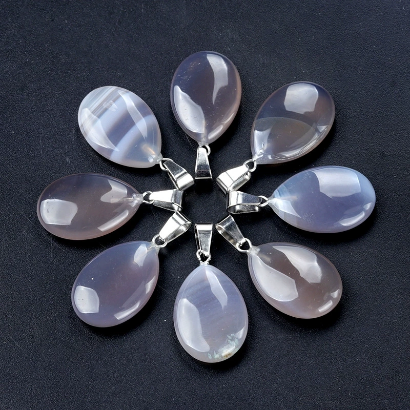 16x24mm flat water drop pendant natural crystal agate water drop pendant