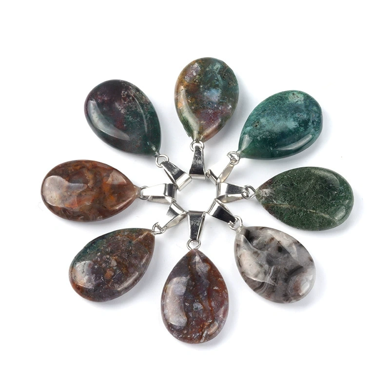 16x24mm flat water drop pendant natural crystal agate water drop pendant