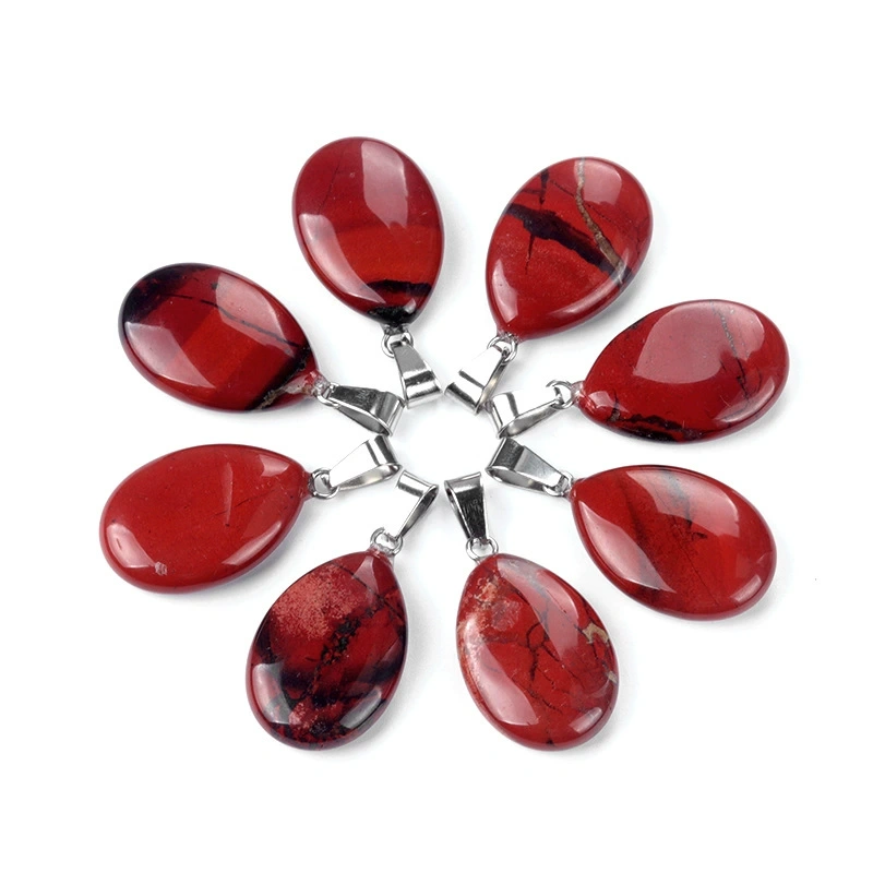16x24mm flat water drop pendant natural crystal agate water drop pendant